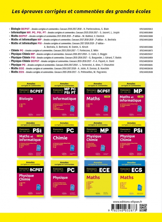 Maths et informatique. PC. Annales corrigées et commentées. Concours 2017/2018/2019 - 2e édition