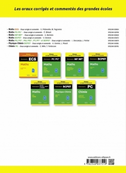 Oraux corrigés et commentés de physique-chimie PSI-PSI* - X, ENS, CentraleSupélec, Mines-Ponts, CCINP