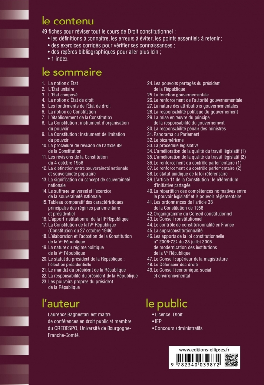 Fiches de droit constitutionnel - 6e édition