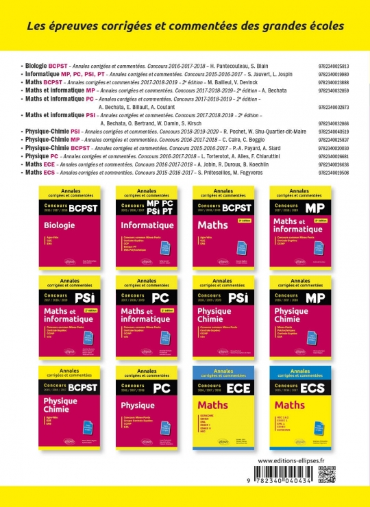 Chimie PC. Annales corrigées et commentées. Concours 2018/2019/2020