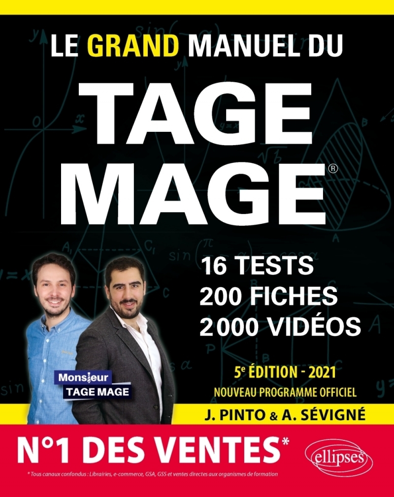 Le Grand Manuel du TAGE MAGE – N°1 DES VENTES – 16 tests blancs + 200 fiches de cours + 2000 vidéos – Édition 2021