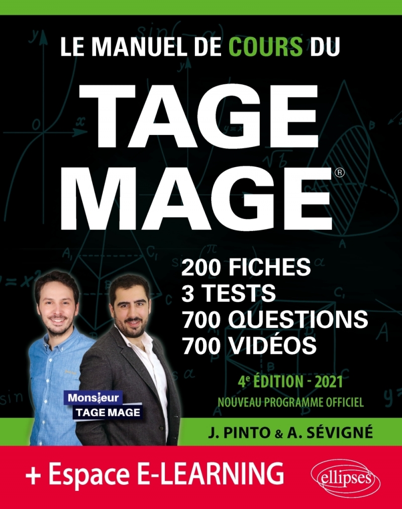 Le Manuel de Cours du TAGE MAGE – 3 tests blancs + 200 fiches de cours + 700 questions + 700 vidéos – Édition 2021