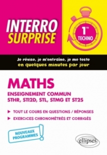 Mathématiques - Première technologique enseignement commun STHR, STI2D, STL, STMG et ST2S