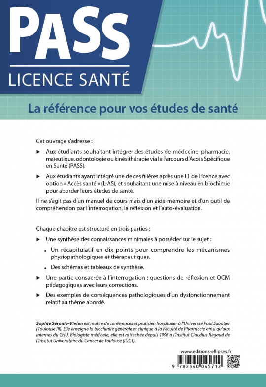 Biochimie - Synthèses rédigées et illustrées, question de réflexions et QCM corrigés