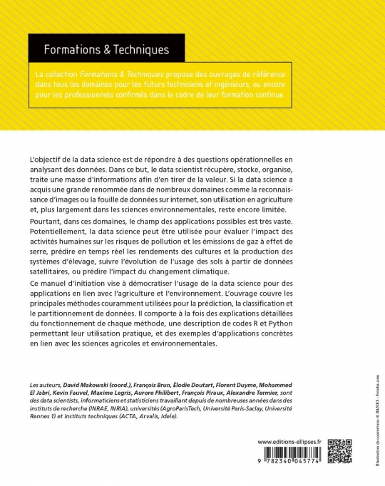 Data science pour l’agriculture et l’environnement - Méthodes et applications avec R et Python