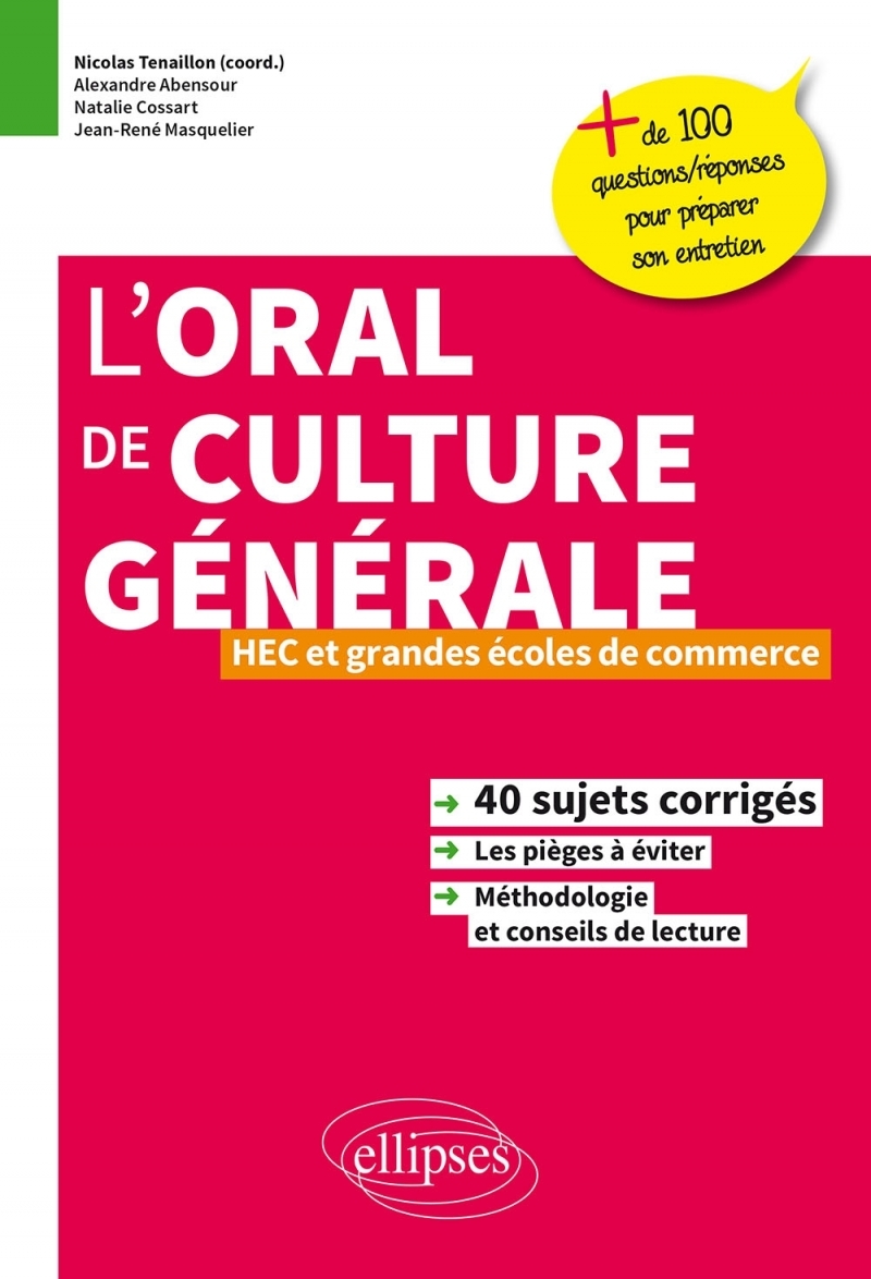 Oral de culture générale, HEC et grandes écoles de commerce Oral de culture générale, HEC et grandes écoles de commerce