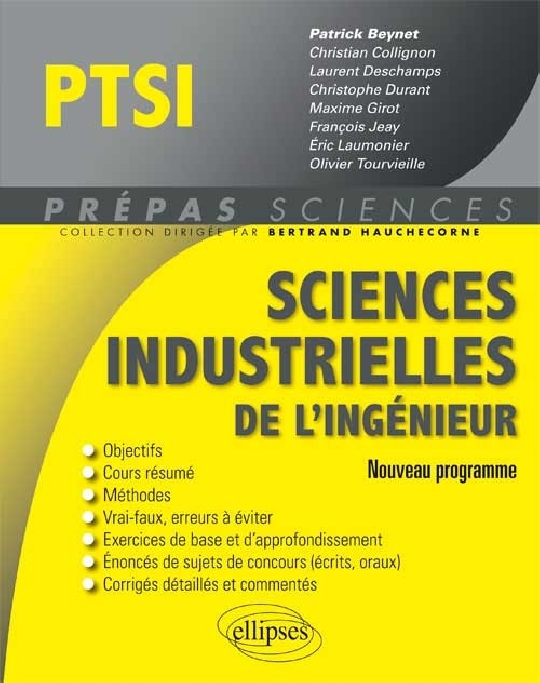 Sciences industrielles de l'ingénieur PTSI programme 2013