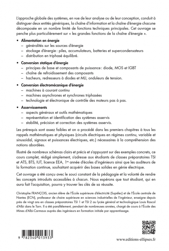 Génie électrique - Cours complet illustré - Les grandes fonctions de la chaîne d’énergie - IUT, BTS, CPGE (TSI et ATS), écoles d