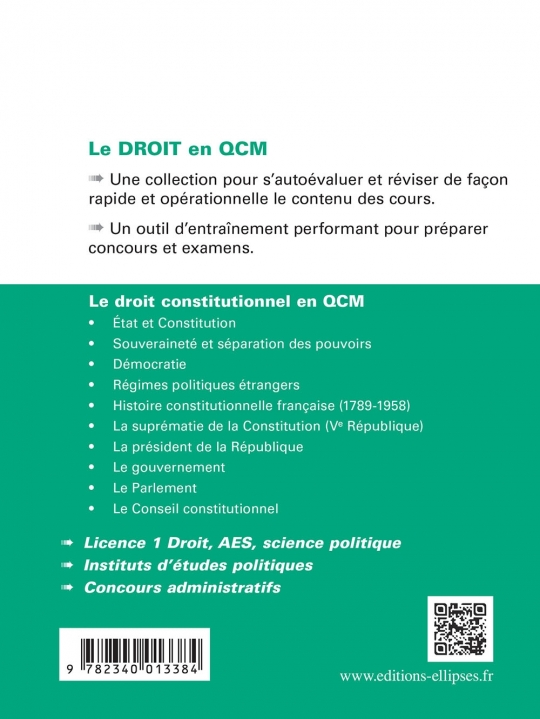 Le droit constitutionel en QCM - 4ème édition