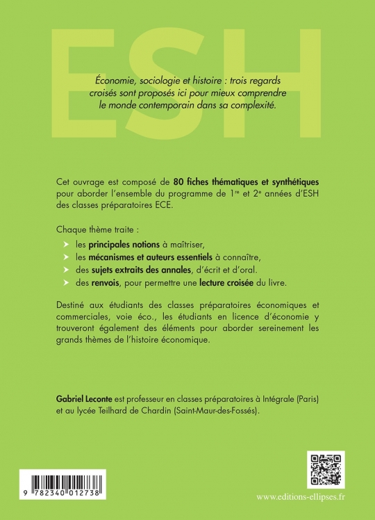 Économie, Sociologie et Histoire (ESH). Un tour du monde contemporain en 80 thèmes - ECE1 et ECE2