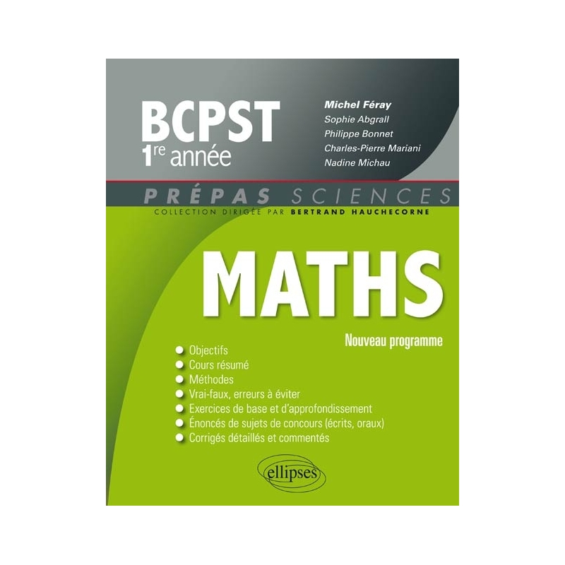 Mathématiques BCPST-1 programme 2013