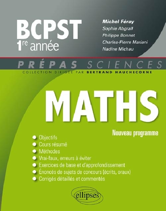 Mathématiques BCPST-1 programme 2013