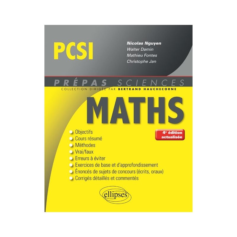 Mathématiques PCSI - 4e édition actualisée