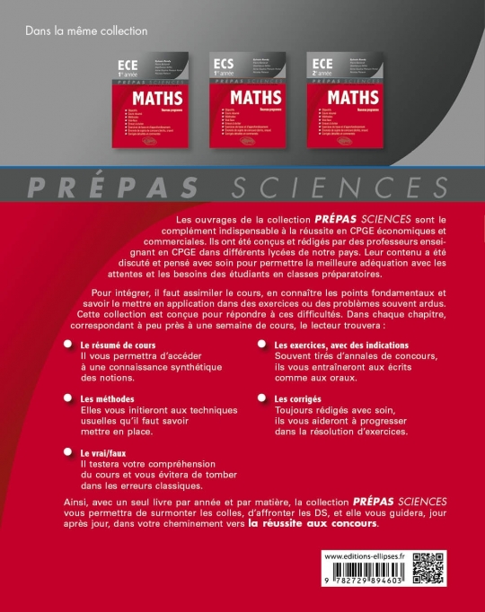 Mathématiques ECT 1re année - nouveau programme 2014