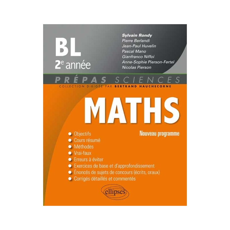 Mathématiques BL 2e année - nouveau programme 2014