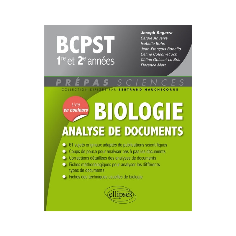 Biologie - Analyse de documents - BCPST 1re et 2e années