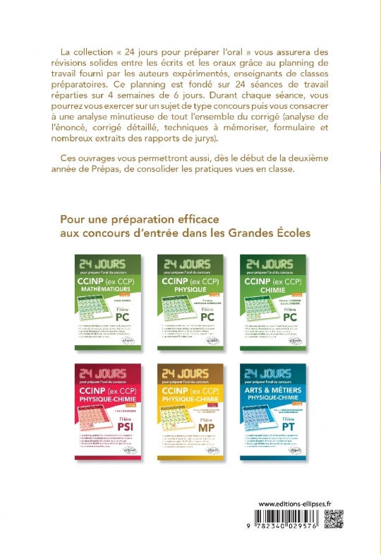 Physique 24 jours pour préparer l'oral du concours Mines-Ponts - Filière MP - 2e édition actualisée