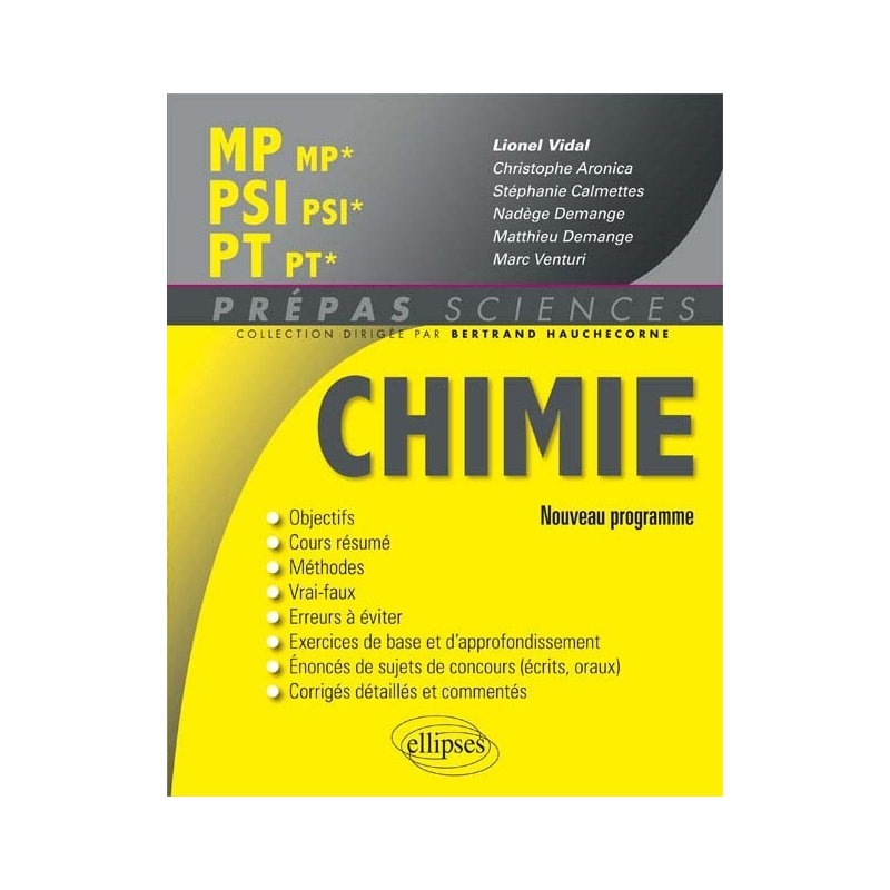 Chimie MP/MP* PSI/PSI* PT/PT* - nouveau programme 2014
