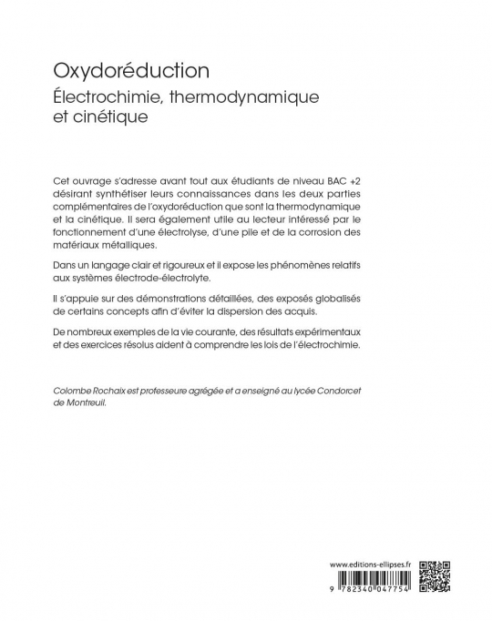 Oxydoréduction - Électrochimie, thermodynamique et cinétique
