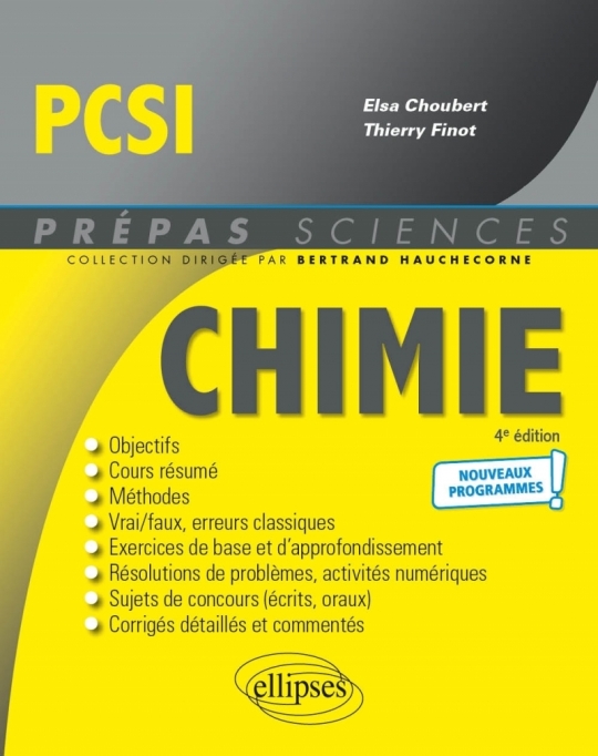 Chimie PCSI - Programme 2021