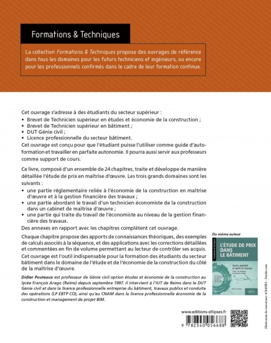 L’économie de la construction en maîtrise d’œuvre et gestion financière