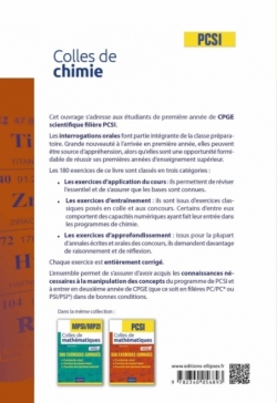 Colles de chimie - PCSI - Programme 2021