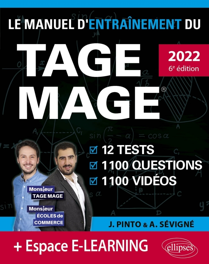 Le Manuel d’Entraînement du TAGE MAGE – 12 tests blancs + 1100 questions + 1100 vidéos