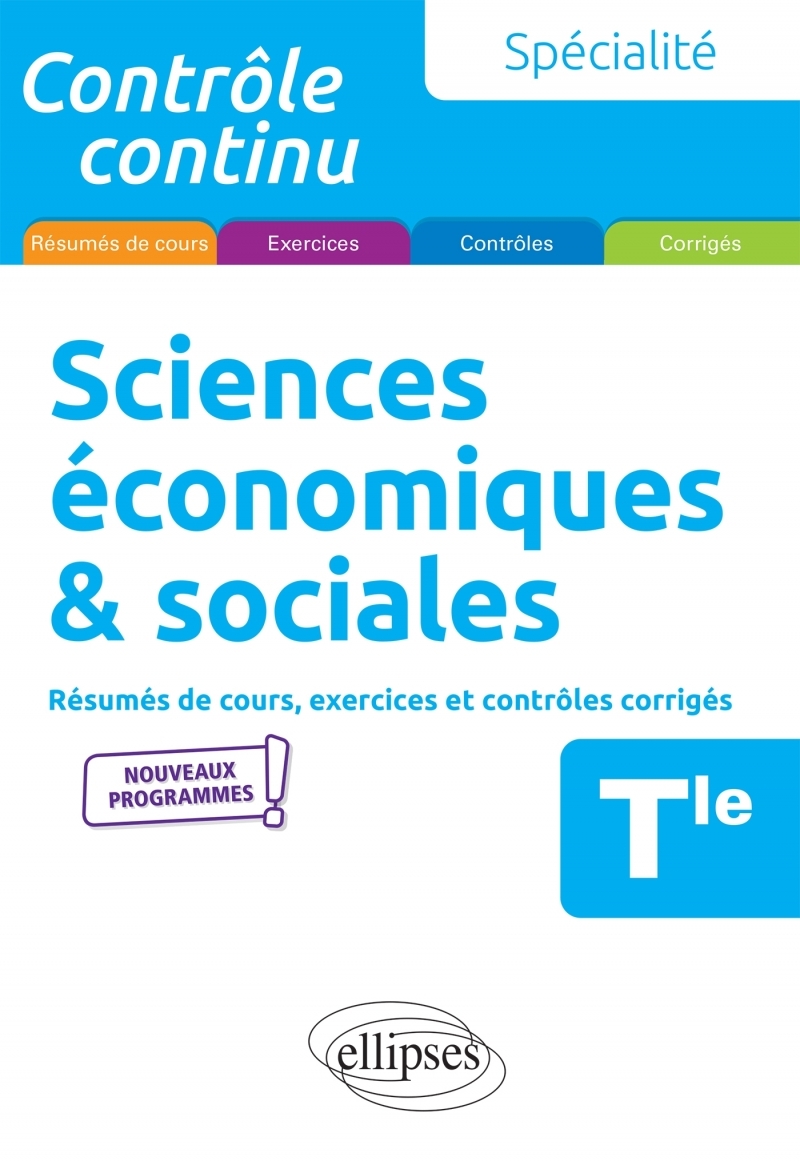 Spécialité Sciences économiques et sociales - Terminale - Nouveaux programmes