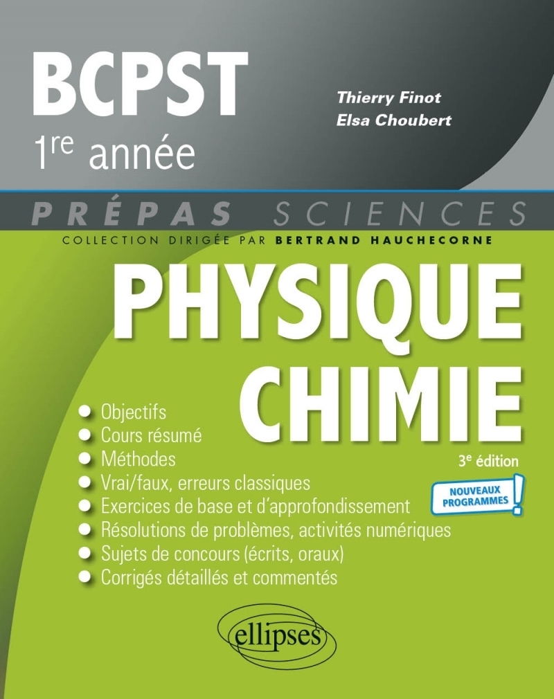 Physique-Chimie BCPST1 -  Programme 2021