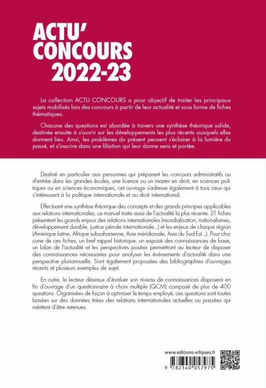 Relations internationales 2022-2023 - Cours et QCM