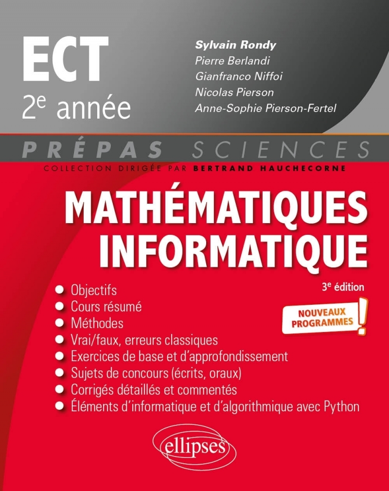 Mathématiques - Informatique - prépas ECT 2e année - Programme 2022