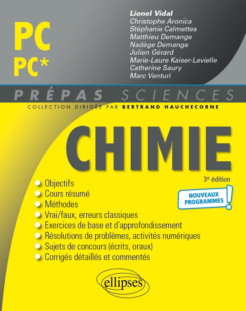 Chimie PC/PC* - Programme 2022