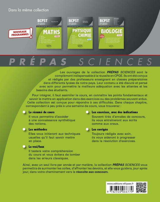 Mathématiques BCPST 2e année - Programme 2022