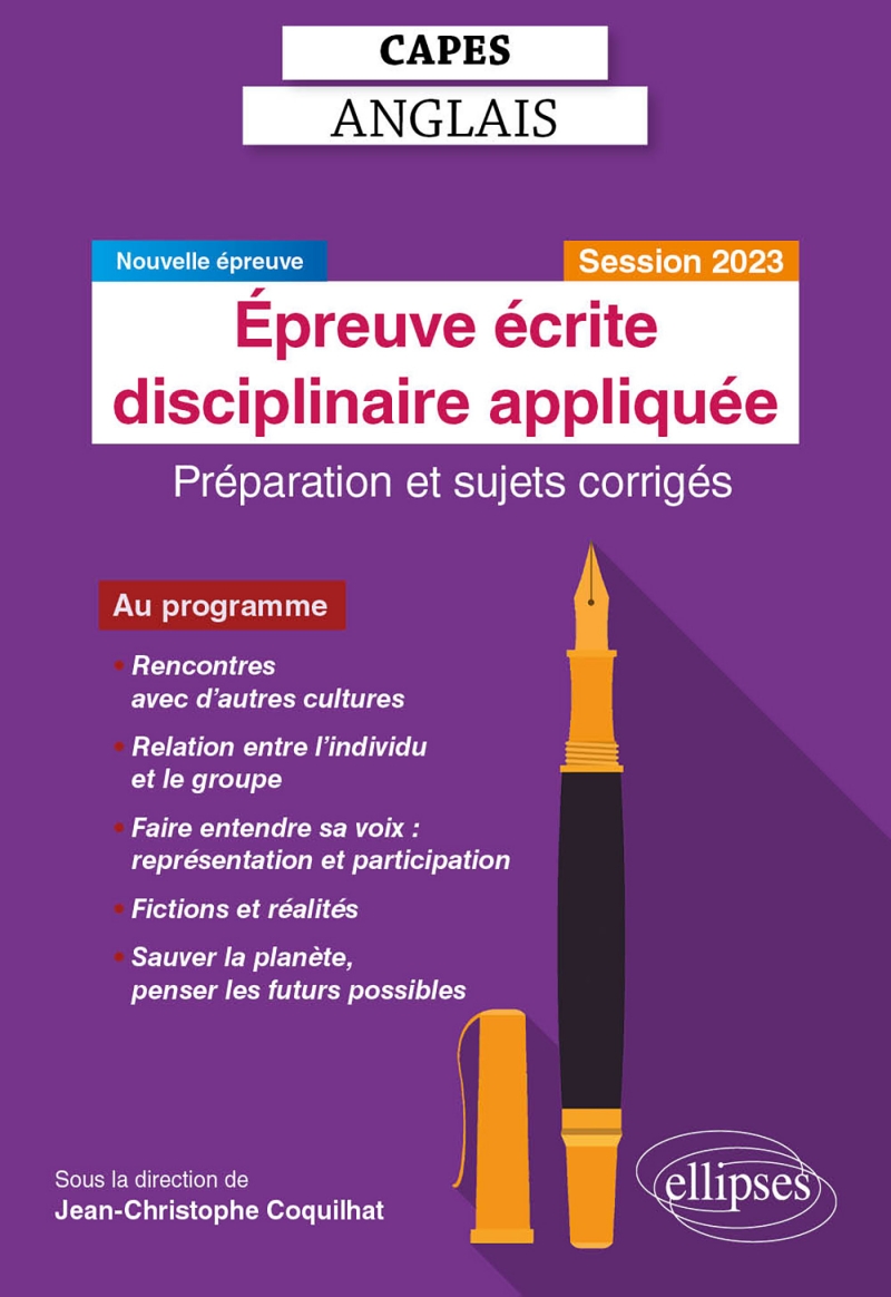CAPES Anglais - Epreuve écrite disciplinaire appliquée - Session 2023