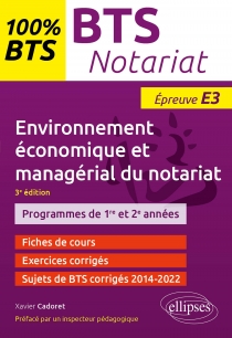 BTS Notariat - Environnement économique et managérial du notariat - Épreuve E3