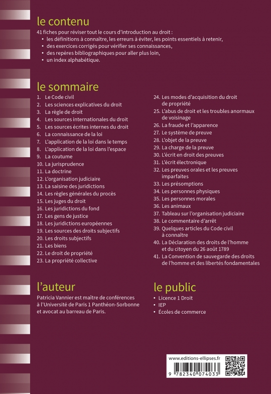 Fiches d'Introduction au droit